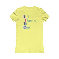 IFIO logo scrapbook letter cutout vintage design - (front and back design) Women's Favorite Tee