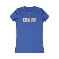 IFIO logo scrapbook letter cutout vintage design - (front and back design) Women's Favorite Tee